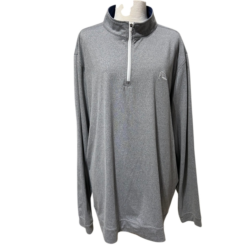 Rhoback 1/4 Zip Pullover Shirt Men's 3XL Gray Stretch Performance Golf Mock Neck